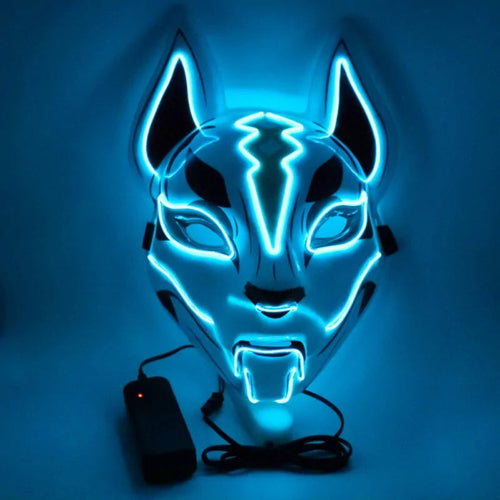 Neon LED Luminous Joker Mask with EL Wire - Halloween Carnival Costume