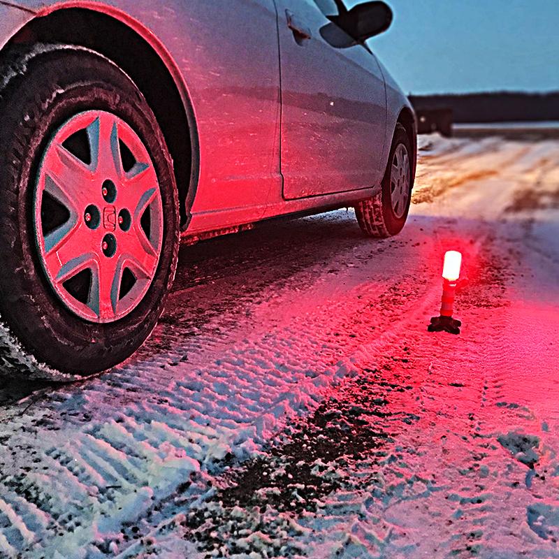 3-in-1 LED Roadside Flare 2-Pack Emergency Warning Kit