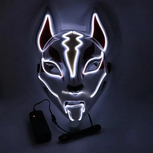 Neon LED Luminous Joker Mask with EL Wire - Halloween Carnival Costume