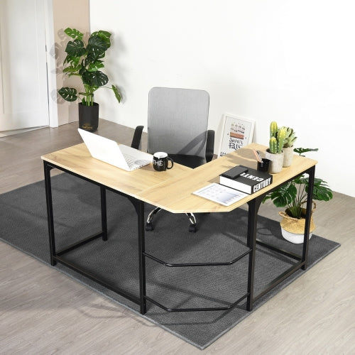 L Shaped Computer Desk PC Laptop Table Wood Workstation Furniture